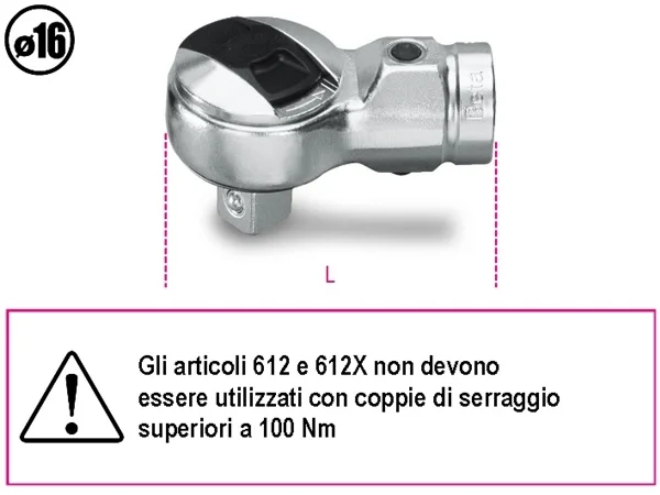 Cricchetto reversibile per barra dinamometrica beta 614 - dettaglio 1