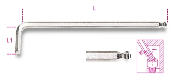 Chiave maschio esagonale piegata beta 96lbp - dettaglio 1