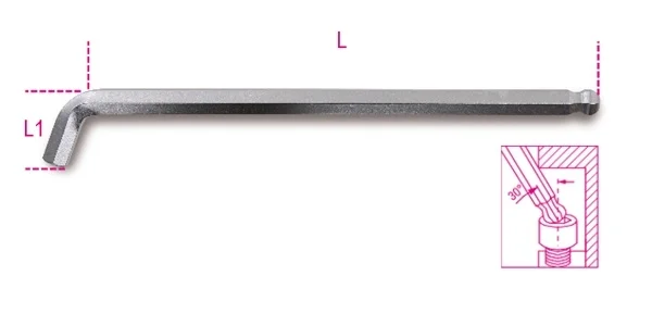 Chiave maschio esagonale piegata  beta 96bpa - dettaglio 1