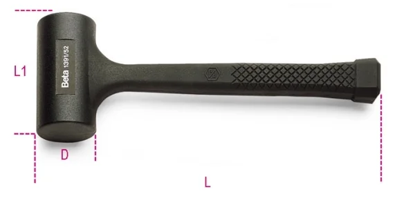 Mazzuola gomma antirimbalzo beta 1391 - dettaglio 1
