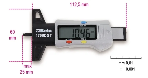Calibro per battistrada pneumatici beta 1706dgt - dettaglio 1