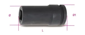 Chiave a bussola macchina lunga 3/4 beta 728lq - dettaglio 1