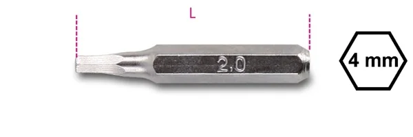Inserto esagonale 4 mm maschio esagonale beta 1256pe - dettaglio 1