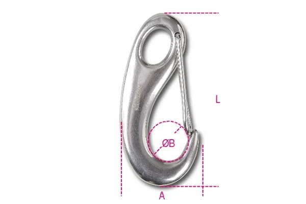 Moschettone a gancio con sicura inox robur 8250 - dettaglio 1