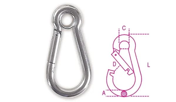Moschettone inox con anello robur 8274a - dettaglio 1