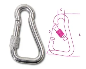 Moschettone asimmetrico con ghiera inox  robur 8276g - dettaglio 1