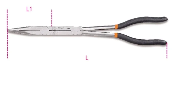 Pinza becchi mezzotondi lunghissimi diritti beta 1009l/d - dettaglio 1