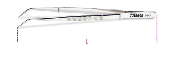 Pinzette a molla con perno punte fini curve beta 993 - dettaglio 1