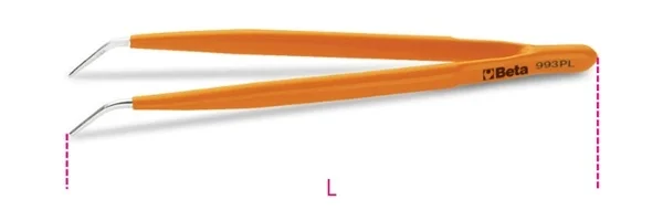 Pinzetta a molla punte fini curve beta 993pl - dettaglio 1