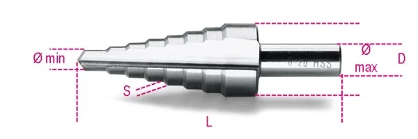 Fresa conica a gradino beta 425/3 - dettaglio 1
