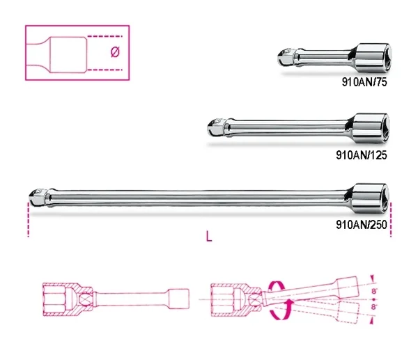 Prolunga angolare 3/8 beta 910an - dettaglio 1