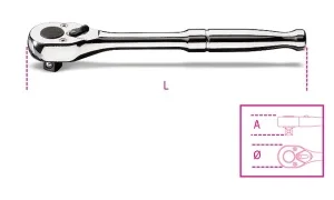 Cricchetto reversibile  3/8 beta 910m/55 - dettaglio 1
