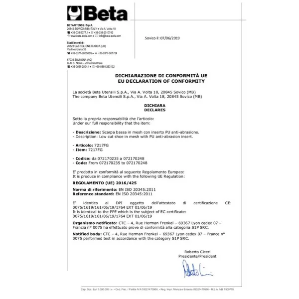 Beta 7249gk scarpe antinfortunistiche alte trekking s1p - dettaglio 3