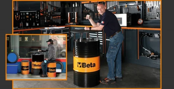 Beta 9565k Arredi in fusti tavolo con 2 sedute in lamiera - dettaglio 2