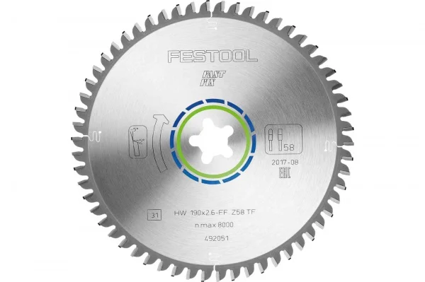 Festool hw 190x2,6 ff tf58 lama speciale semistazionario 492051 - dettaglio 2