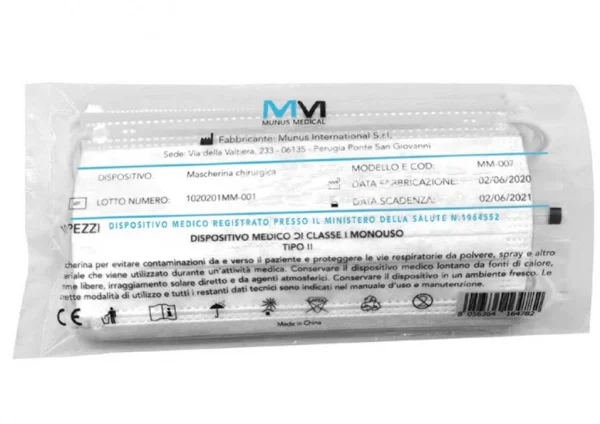 Munus Medical Mascherine mediche monouso per bambini e volti minuti 10 pz.