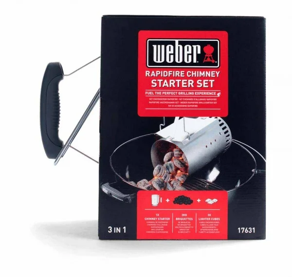 Weber kit 3 in 1 ciminiera di accensione, 2 kg di bricchetti, 3 cubetti accendifuoco - dettaglio 2
