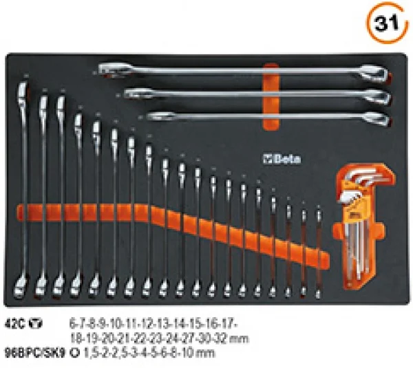 Assortimento utensili con termoformato 31 utensili ms5 beta - dettaglio 1