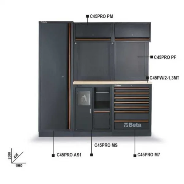 Beta c45pro cw combinazione arredamento officina 045000024 - dettaglio 6