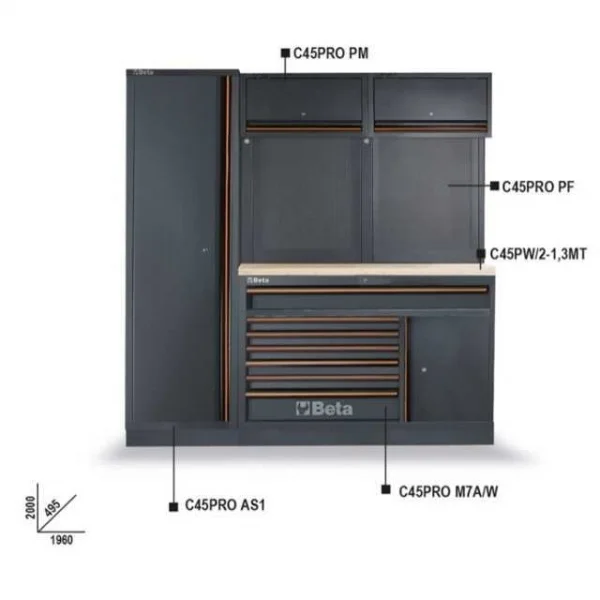 Beta c45pro ew combinazione arredamento officina 045000034 - dettaglio 5