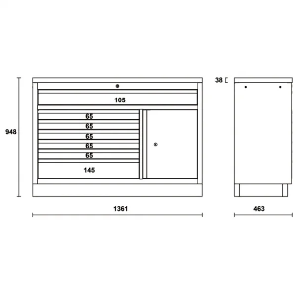 Beta c45pro m7a/x modulo fisso per arredamento officina 045000161 - dettaglio 2