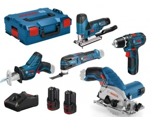 Bosch Kit 5 Utensili 12V GSR 12V-15 + GST 12V-70 + GKS 12V-26 + GOP 12V-28 + GSA 12V-14 - 0615A0017C