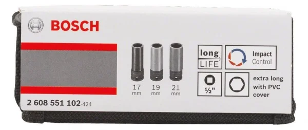 Bosch impact control set bussole 1/2" 3 pz. 2608551102 - dettaglio 2