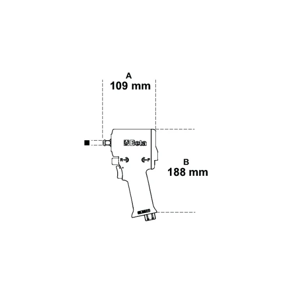 Beta 1924xm avvitatore pneumatico 3/8" reversibile 515 nm 019240030 - dettaglio 4