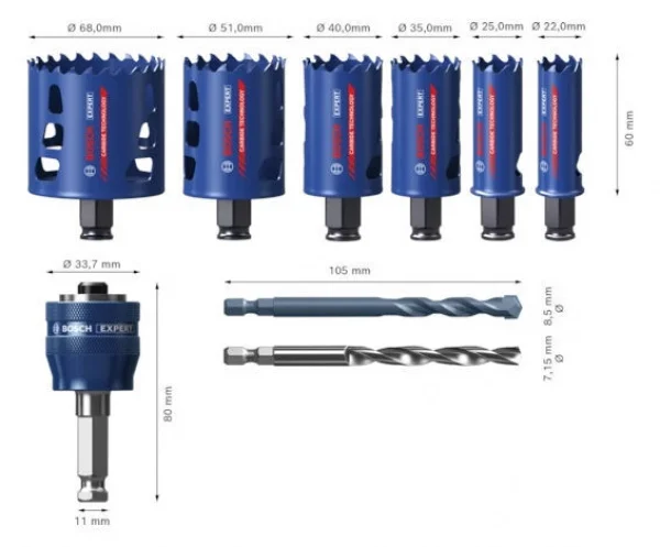 Bosch tough material set seghe a tazza expert 9 pz. 2608900446 - dettaglio 2