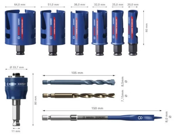 Bosch construction material set seghe a tazza expert 10 pz. 2608900490 - dettaglio 3