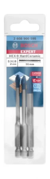Bosch hex-9 hardceramic set di punte per piastrelle expert 3 pz. 2608900595 - dettaglio 2