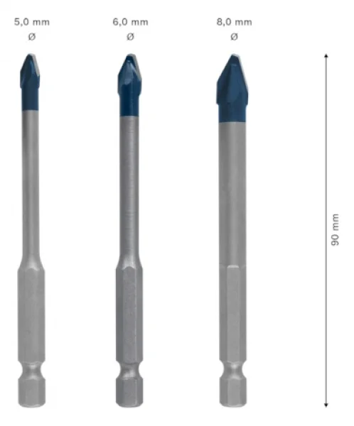 Bosch hex-9 hardceramic set di punte per piastrelle expert 3 pz. 2608900595 - dettaglio 3
