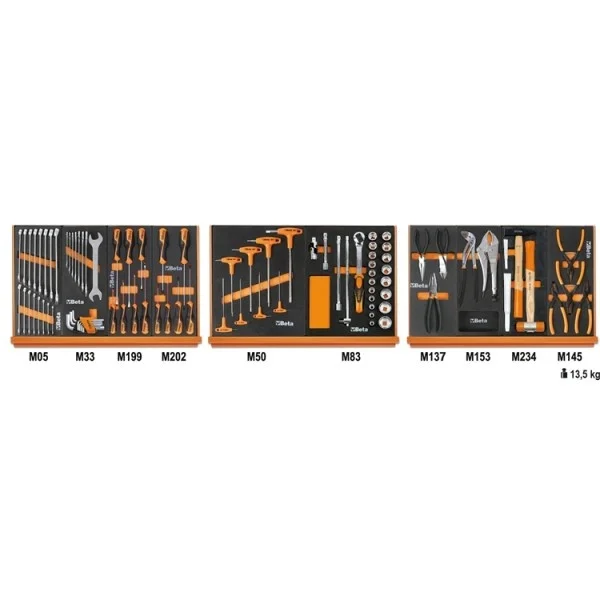 Beta 5904vu/1m assortimento utensili con termoformati morbidi 91 pz. 059041201 - dettaglio 1