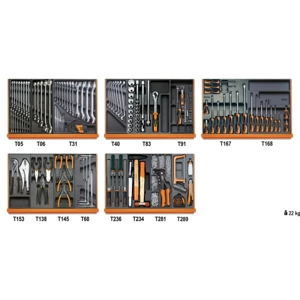 Beta 5904vi/2t assortimento utesili manutenzione industriale in termoformati 153 pz. 059041164 - dettaglio 1