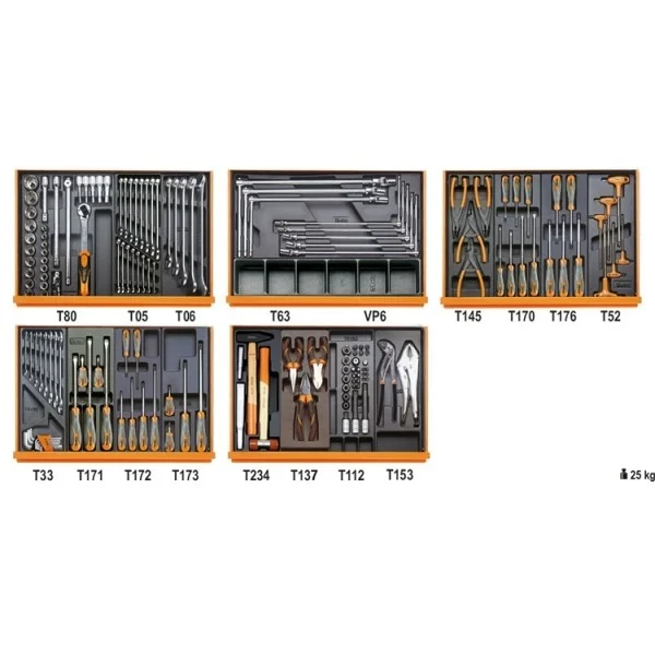 Beta 5904vg/5t assortimento utensili per autoriparazione in termoformati 153 pz. 059041196 - dettaglio 1