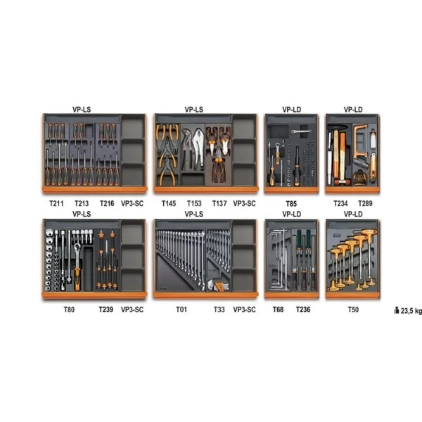 Beta 5938u/2t assortimento utensili universali in termoformati rigidi 210 pz. 059381062 - dettaglio 1
