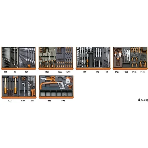 Beta 5904vi/3t assortimento utensili manutenzione industriale in termoformati 142 pz. 059041168 - dettaglio 1