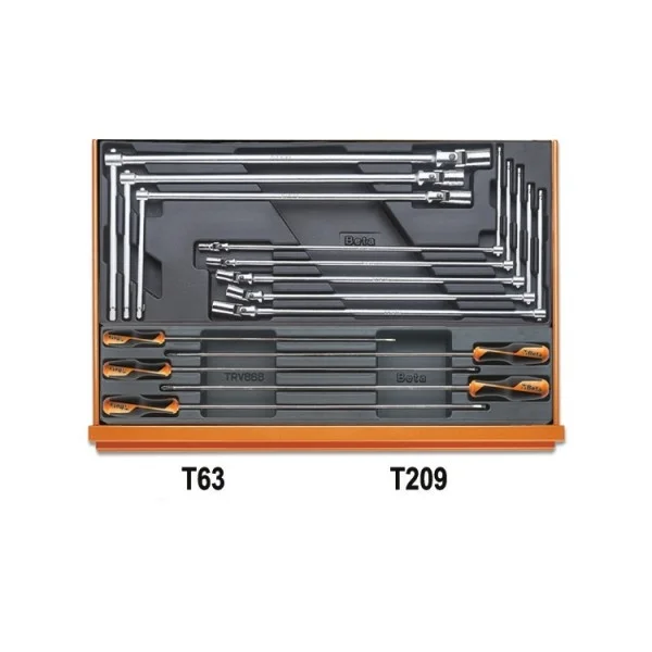 Beta 5908vg/2t assortimento utensili per autoriparazione in termoformati 212 pz. 059081017 - dettaglio 5