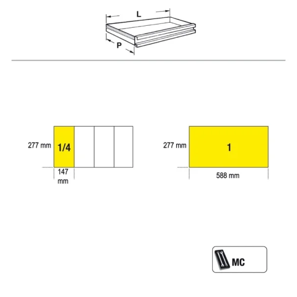 Beta rsc22 cassettiera portautensili con 3 cassetti rsc22 - dettaglio 7