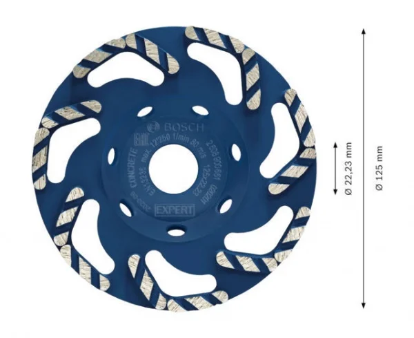Bosch concrete high speed mola a tazza diamantata expert 125 mm 2608900651 - dettaglio 3