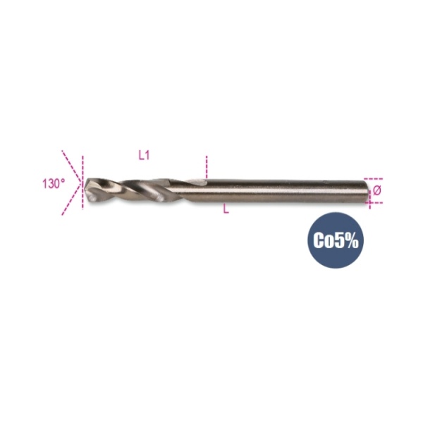 Beta 415c punta extra corta hss-co 5% rettificata 415c - dettaglio 2