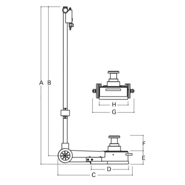 Beta 3067/60-15t sollevatore oleopneumatico 60-30-15t 030670120 - dettaglio 4