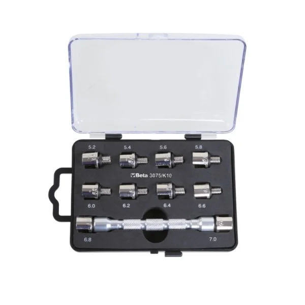Beta 3075/k10 set chiave a testina intercambiabile per raggi ruote 10 pz. 030750410 - dettaglio 1