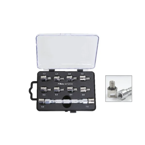 Beta 3075/k10 set chiave a testina intercambiabile per raggi ruote 10 pz. 030750410 - dettaglio 3