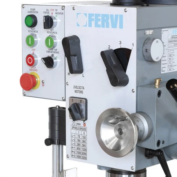 Fervi t047/400vda trapano fresa da banco 400 v con discesa automatica - dettaglio 3