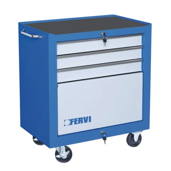 Fervi c902/b cassettiera carrellata porta utensili con vano - dettaglio 2