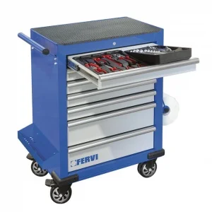 Fervi c960c cassettiera carrellata 7 cassetti con utensili 291 pz. - dettaglio 1