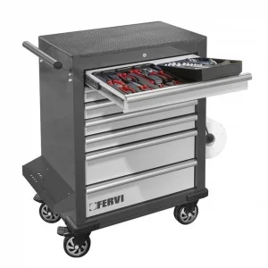 Fervi c960cb cassettiera carrellata 7 cassetti con utensili 291 pz. - dettaglio 1
