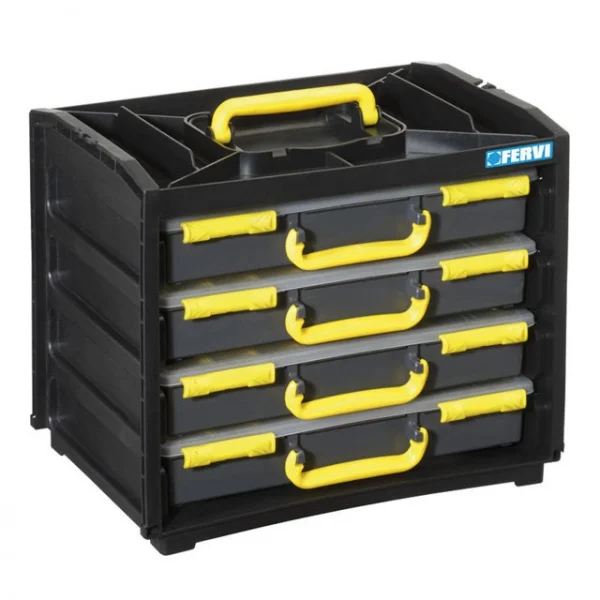 Fervi c313 cassettiera con 4 valigette porta minuteria - dettaglio 2