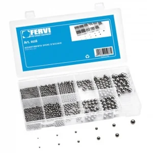 Fervi 0116 assortimento sfere d'acciaio cromate metriche 450 pz. 0116 - dettaglio 1
